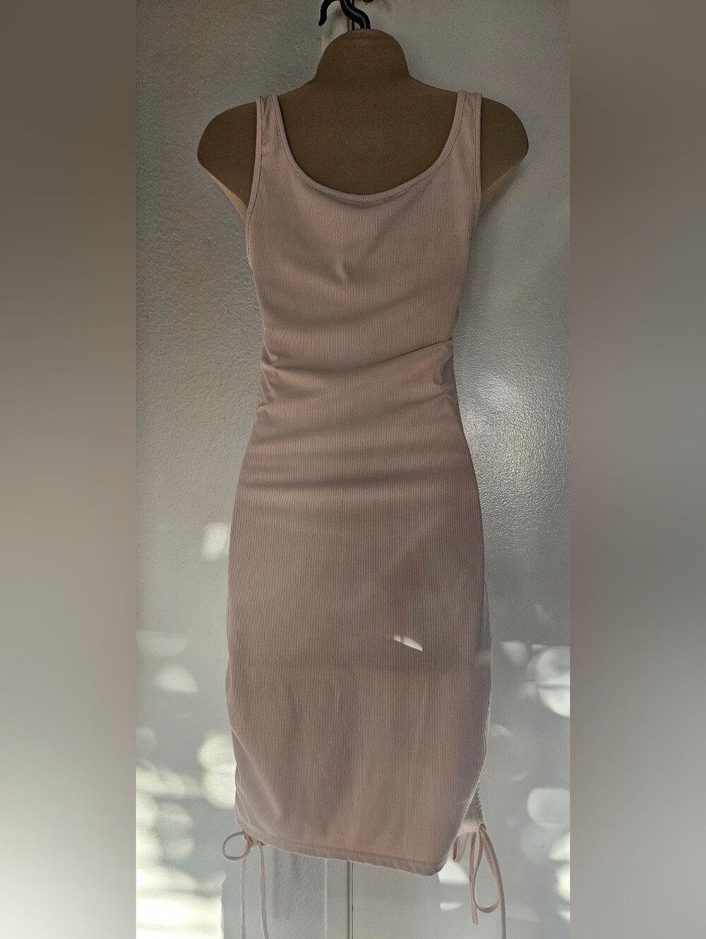 Tan Ribbed Tank Bodycon Dress - Picture 5 of 7